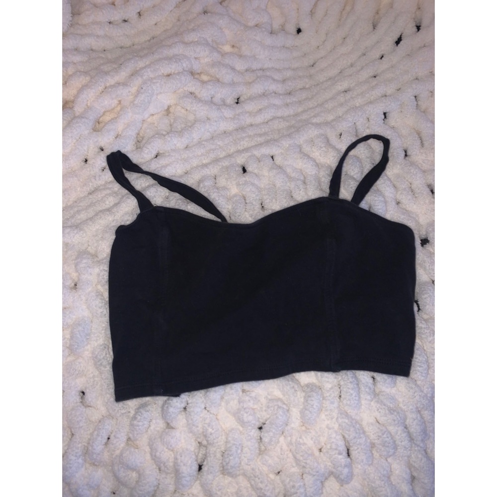 Black crop top with cage back